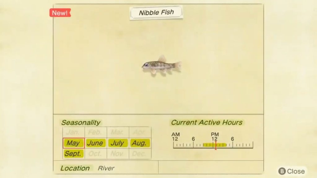 When do Nibble Fish spawn in Animal Crossing New Horizons