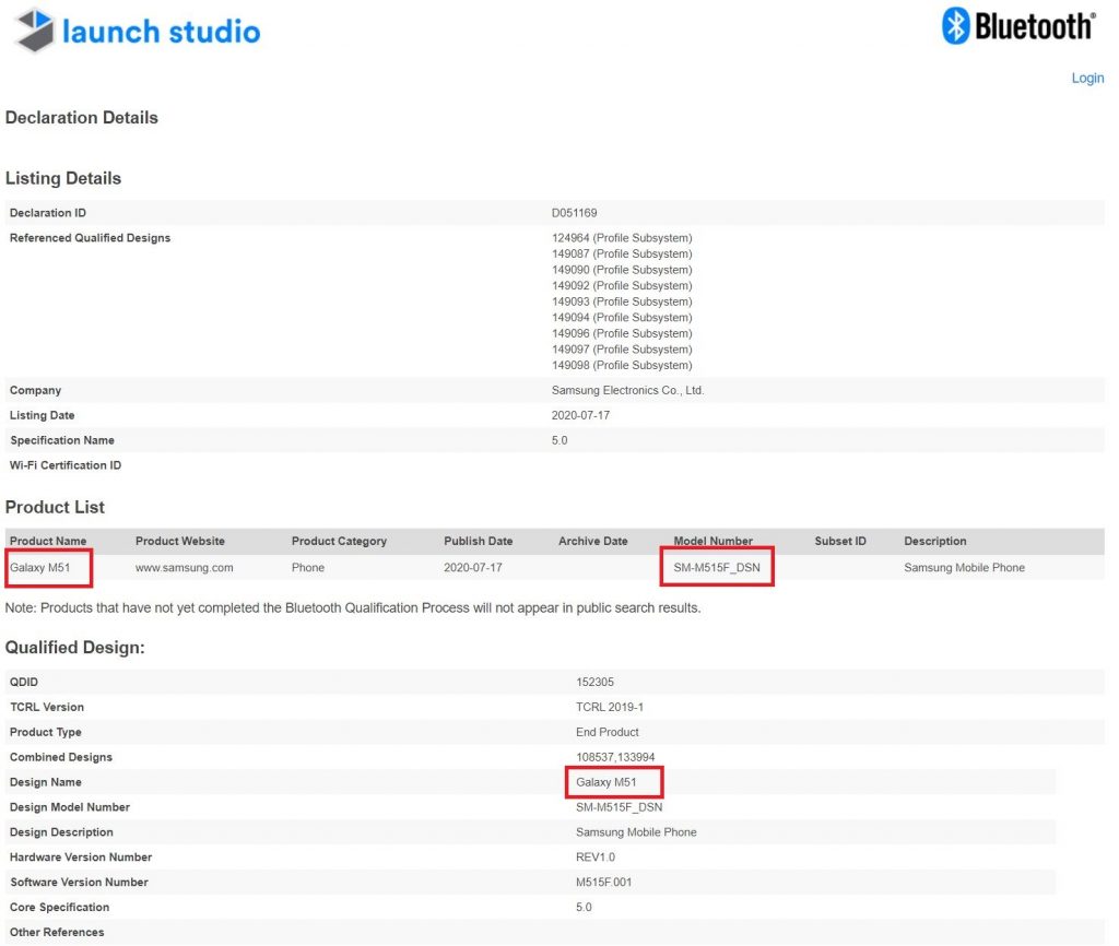 Galaxy M51 receives Bluetooth certification, inches closer to launch – SamMobile