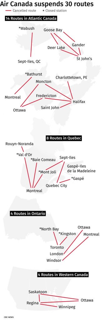 Air Canada cancellations a major blow to Quebec regions – CBC.ca