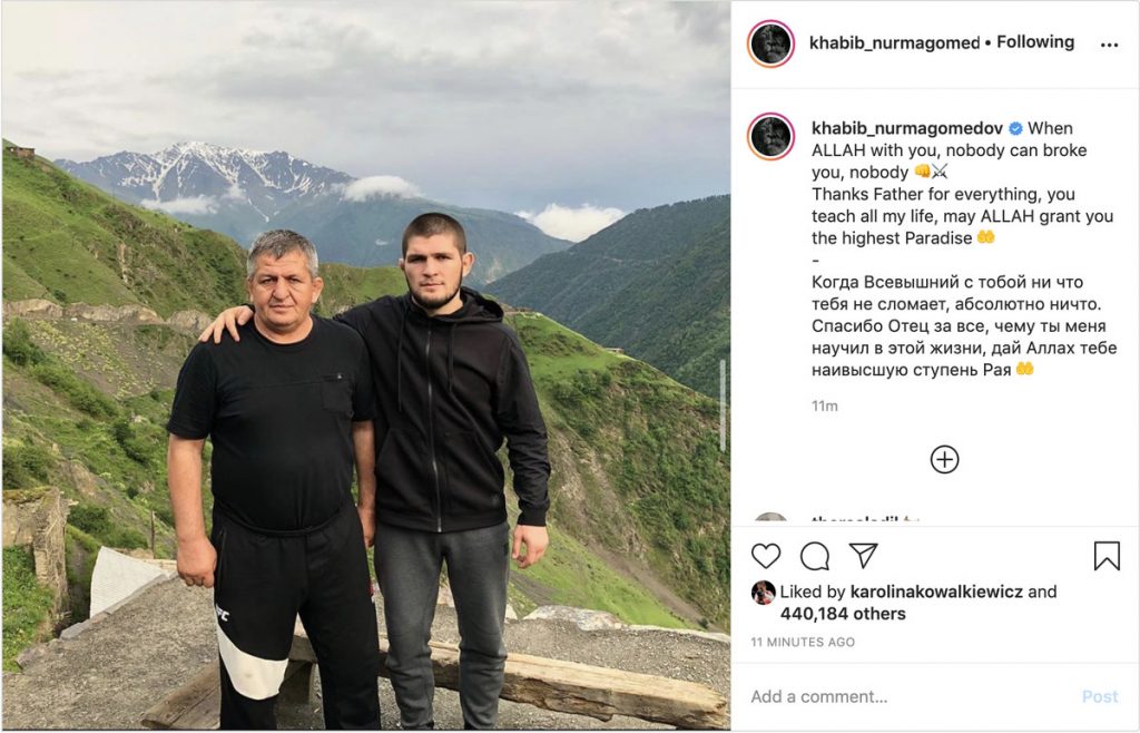 Khabib Nurmagomedov pays tribute to father after emotional UFC 254 win – MMA Fighting