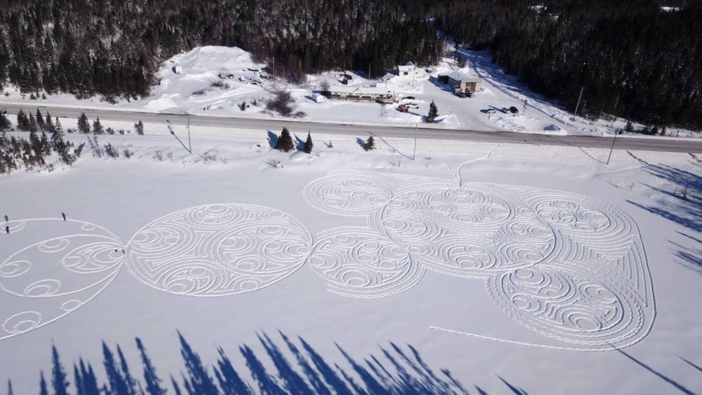 This man is making epic snowshoe art in northern Ontario
