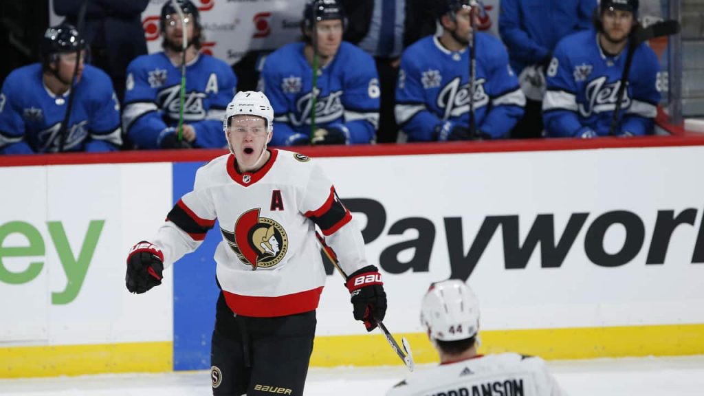 Sens top Jets as Tkachuk's tiebreaking goal tips scales with 8 seconds remaining – CBC.ca