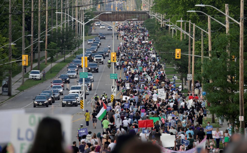 Thousands march in support of Muslim family killed in truck attack in London, Ontario
