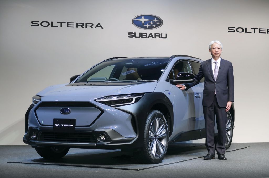 Japan’s Subaru unveils first all-electric car, developed with Toyota