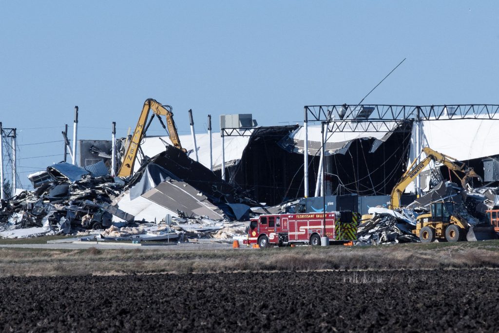 Six Amazon workers killed after tornadoes reduce warehouse near St. Louis to rubble