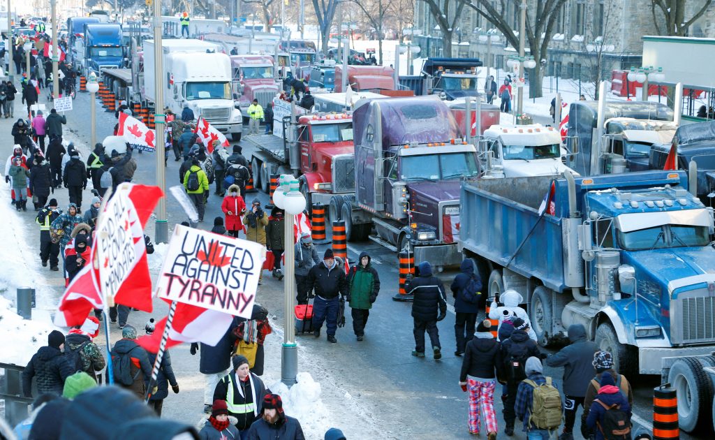 Trucks roll into Ottawa for protest against Canada’s vaccine mandates
