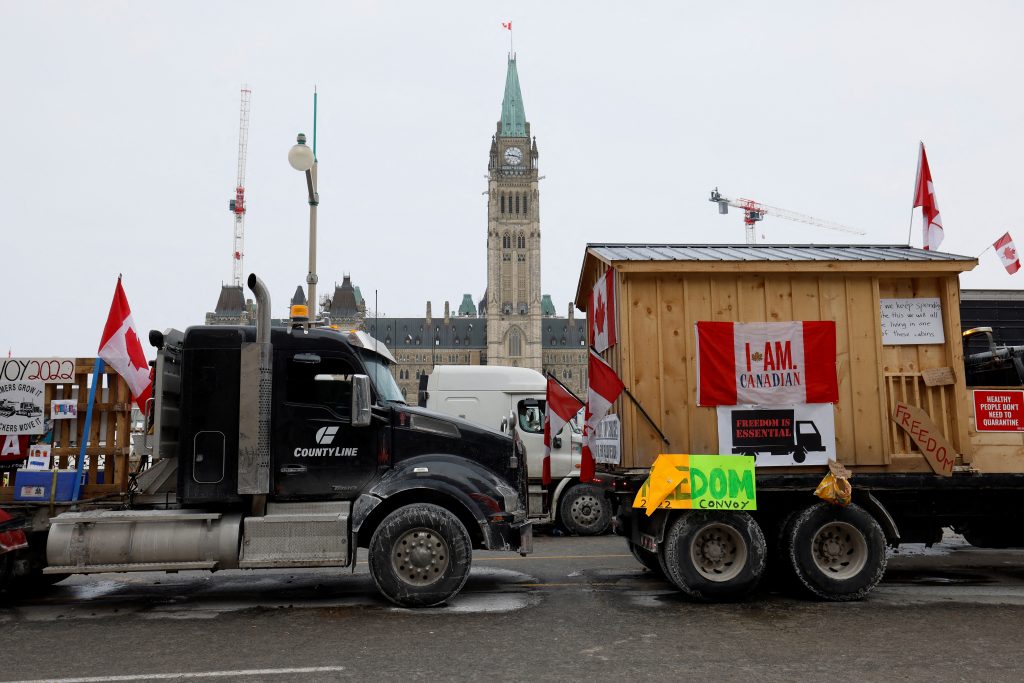 Trudeau says he will not be intimidated by abuse at truckers’ protest