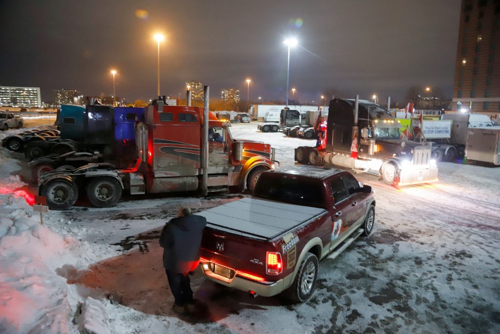 Canada police seize fuel in attempt to break up truckers’ vaccine protests