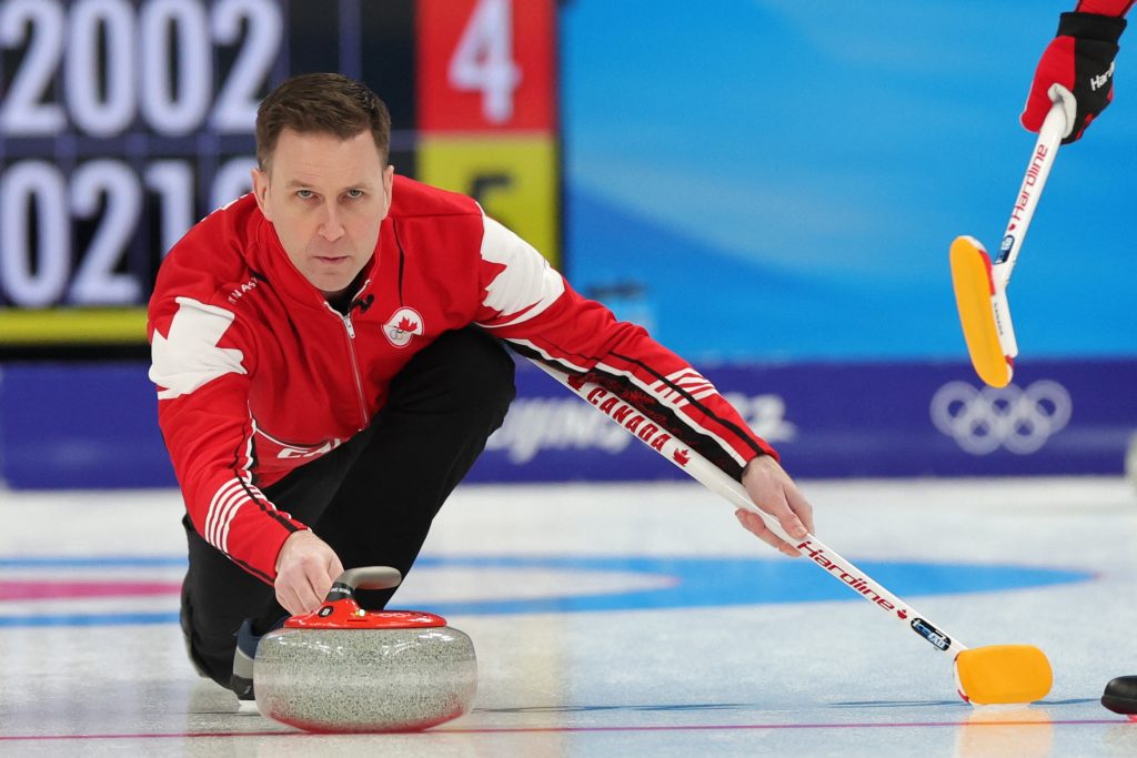 Olympics-Curling-Canada’s Gushue tops U.S. skip Shuster in battle of ‘relics’ Curling – Men’s Round Robin Session 5 – Canada v Sweden