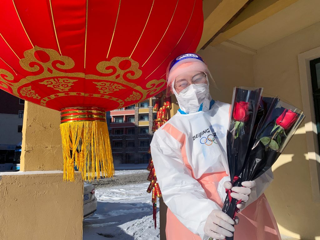 Olympics-‘Closed loop’ Olympians celebrate unusual Valentine’s Day at Beijing Games