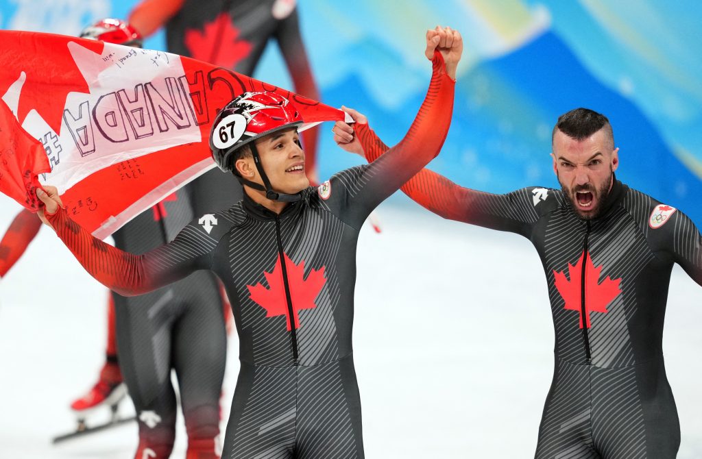Olympics-Short track-Hamelin claims fourth gold as Canada win relay