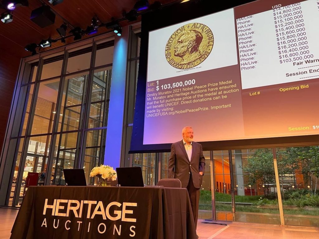 Russian journalist auctions Nobel medal for US3 million proceeds to aid Ukraine