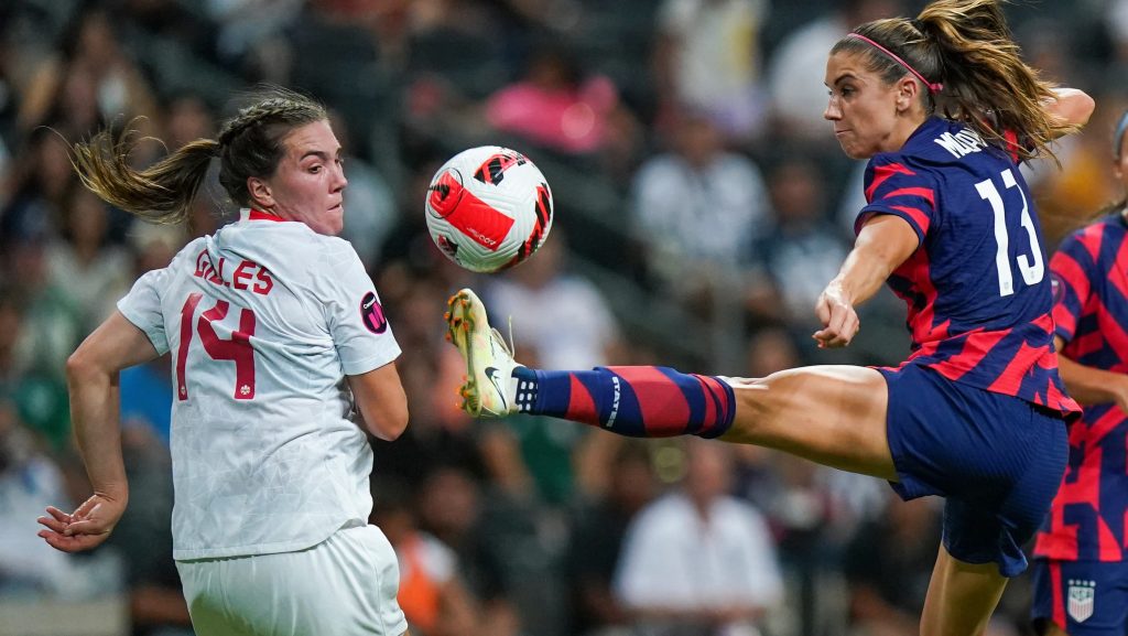 Canadian women's soccer team falls to U.S. on late penalty in CONCACAF W Championship final – CBC Sports