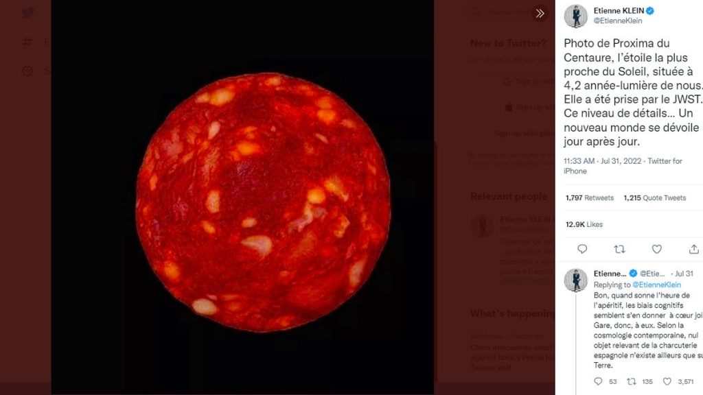 Scientist's photo of 'distant star' was actually a slice of chorizo – USA TODAY