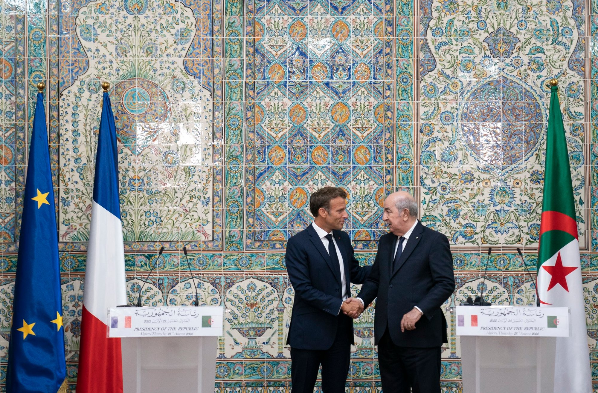 French President Emmanuel Macron arrives in Algeria to strengthen bilateral relations