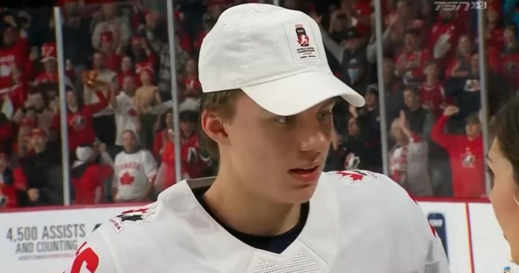 Bedard snaps on reporter following World Junior Gold Bedard snaps on reporter following World Junior Gold