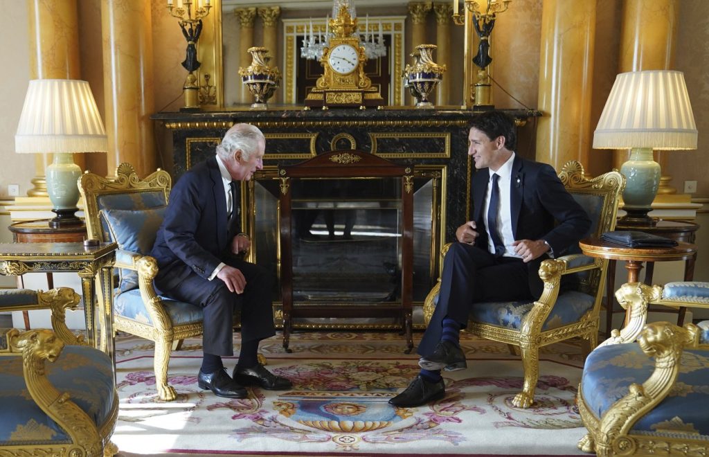 Prime Minister Justin Trudeau talks climate change with King Charles