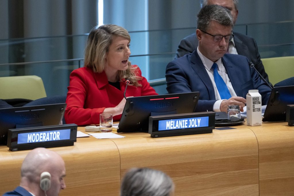 Joly tells UN assembly Putin is losing grip on reality, a year after Ukraine invasion