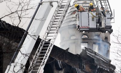 fire engulfs historic building in Old Montreal