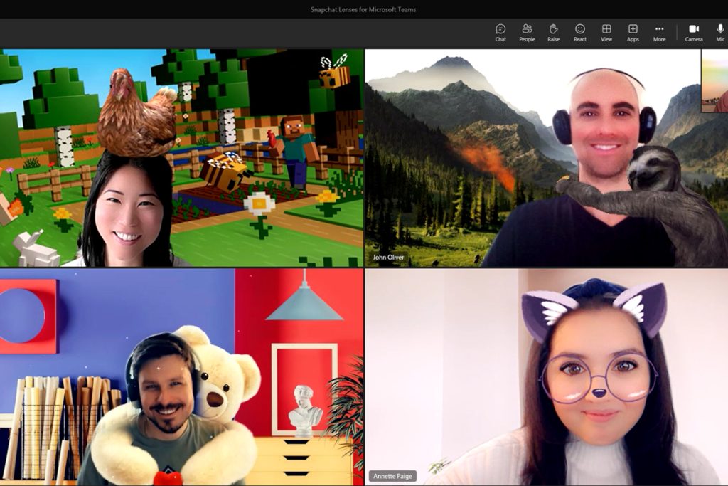Microsoft Teams now has Snapchat’s Lenses for video calls