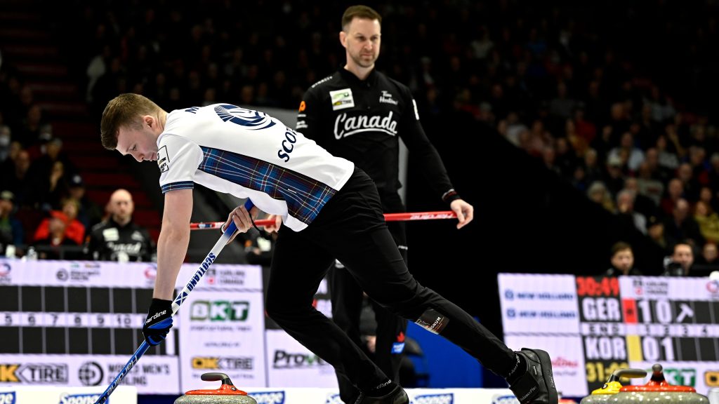 Playoff-bound Team Gushue falls to Scotland at men’s curling worlds