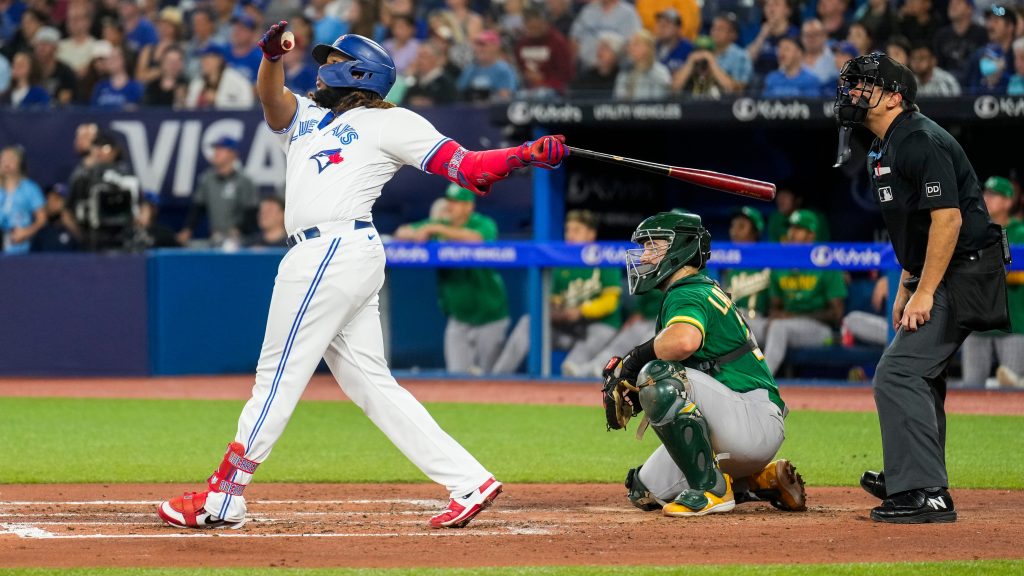 Toronto Blue Jays’ Vladimir Guerrero Jr. ends home HR drought with three-run blast