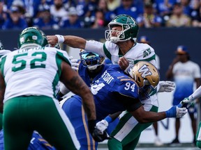 Blue Bombers pick Roughriders apart in 51-6 Banjo Bowl win