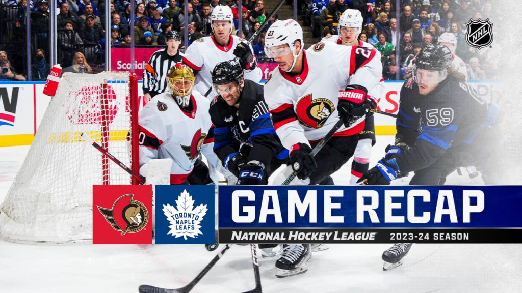 Batherson scores twice, Senators rally past Maple Leafs