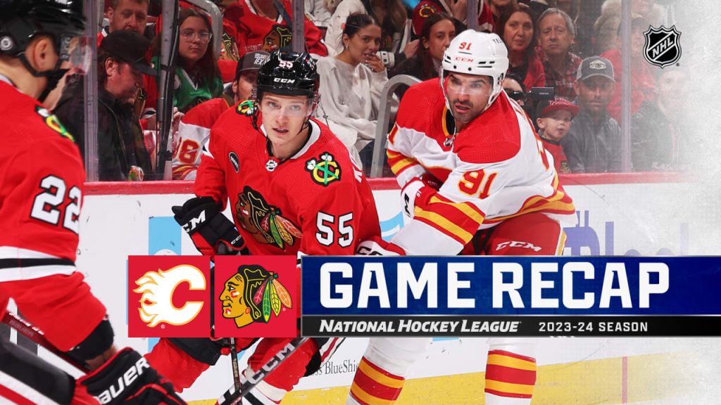 Blackhawks defeat Flames in 1st game without injured Bedard