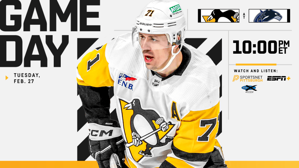 Game Preview: Penguins at Canucks (02.27.24) | Pittsburgh Penguins