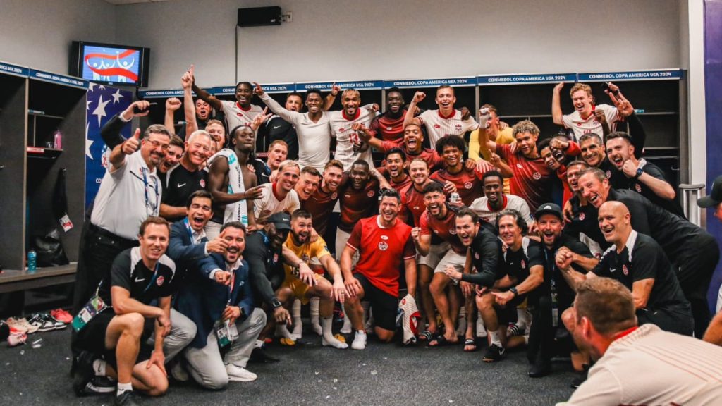 Crosby celebrates with Canadian men’s soccer team after Copa America victory