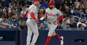 Schwarber’s three-homer, six-RBI performance carries Phillies past Blue Jays 10-9 Schwarber’s three-homer, six-RBI performance carries Phillies past Blue Jays 10-9
