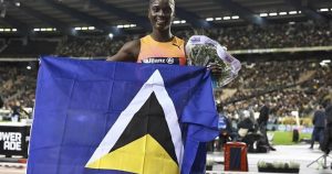 St. Lucia’s first Olympic medalist returns home to cheers and calypso