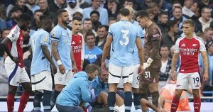 Man City says Rodri has a ligament injury in his right knee but gives no time frame on absence