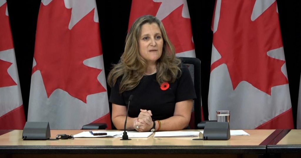 Freeland reassures Canadians on trade impacts of second Trump presidency |