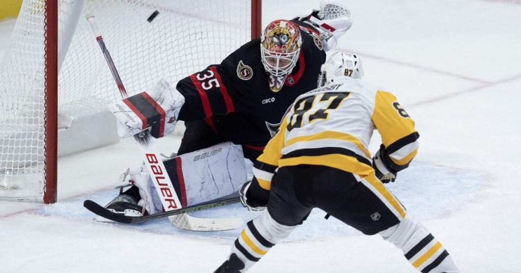 Ullmark’s surprise start helps Senators beat Penguins 3-2 in OT