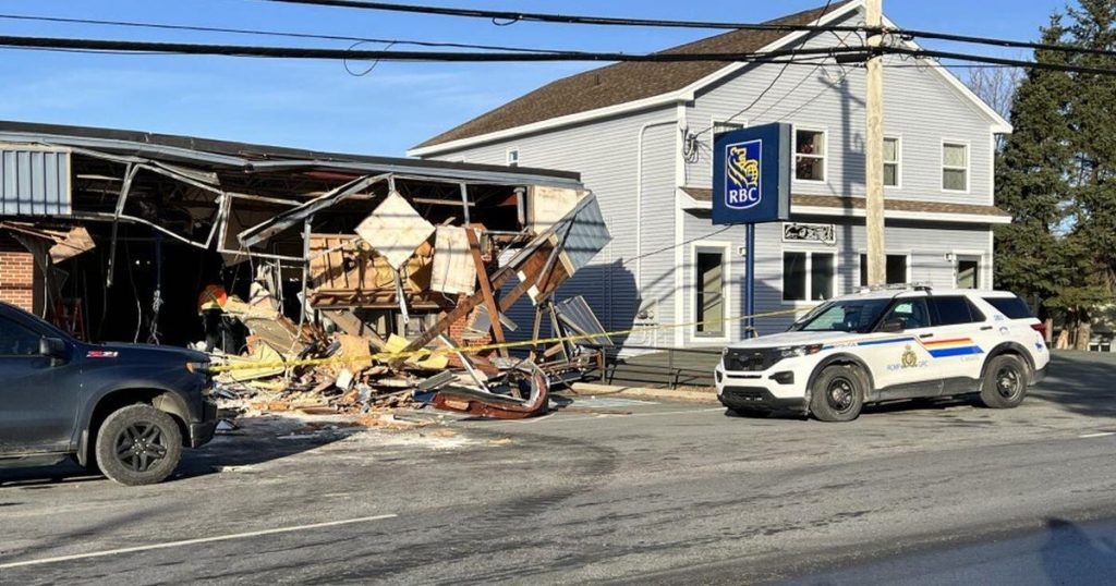 Backhoe used to tear the front off Newfoundland bank, four facing charges: RCMP