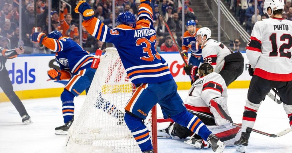 Arvidsson nets two points, Oilers beat Senators 3-1 to snap visitors’ win streak