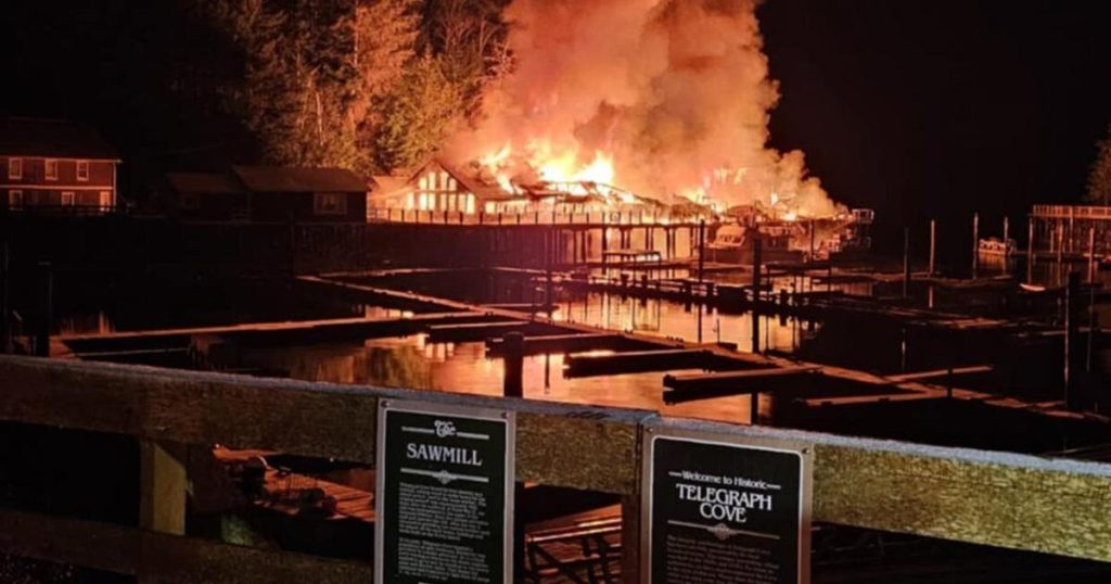 ‘Devastating loss’: Fire engulfs Telegraph Cove boardwalk on Vancouver Island