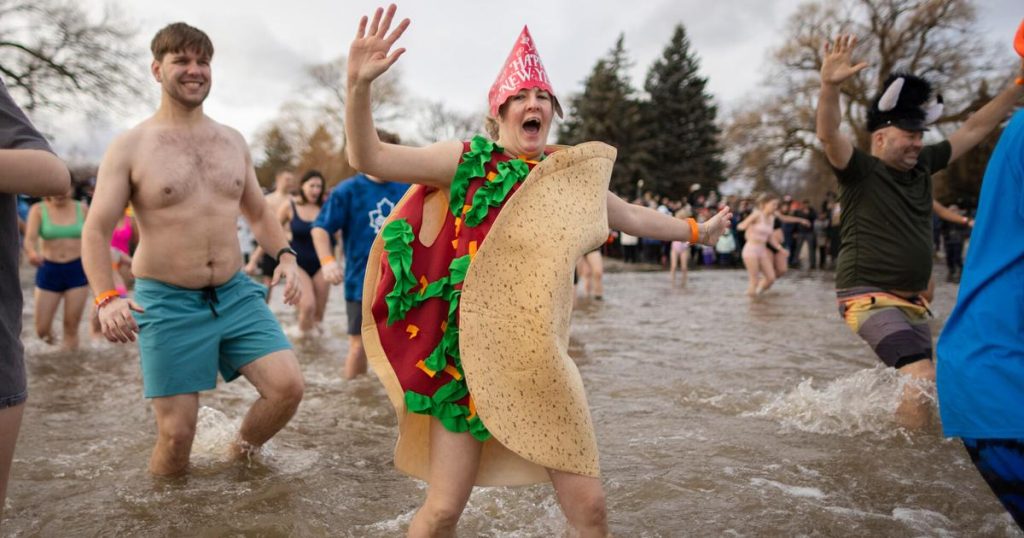 Canadians kick off new year with polar bear dip