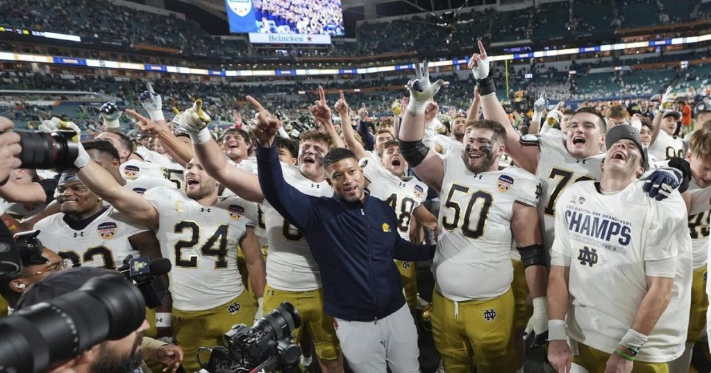 Notre Dame gets late pick and field goal to make title game with 27-24 win over Penn State