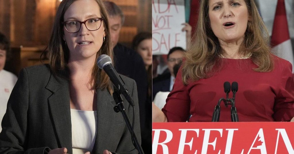 Freeland, Gould pledge carbon-pricing changes as they launch Liberal leadership bids