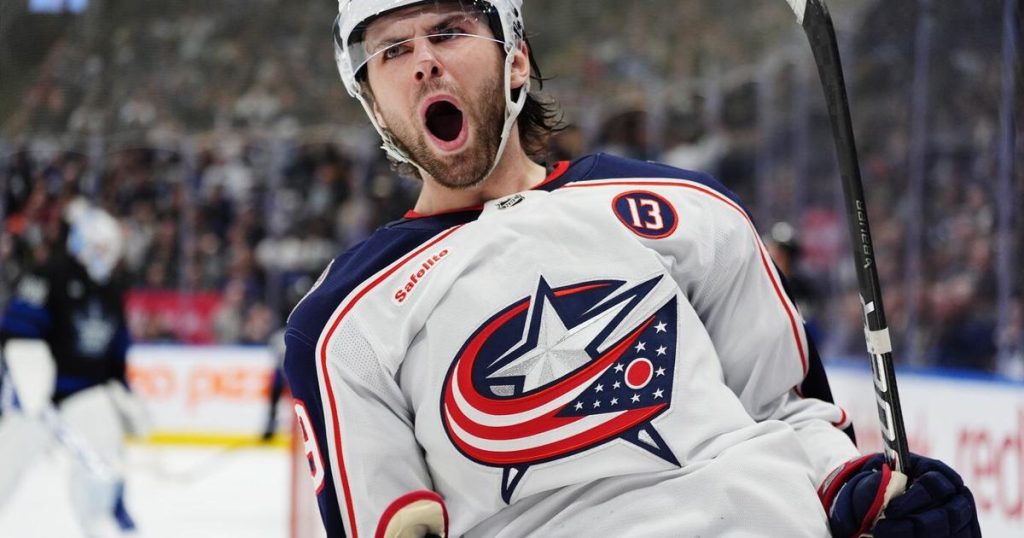 ‘A beast’: Fantilli nets hat trick for Blue Jackets in front of friends and family