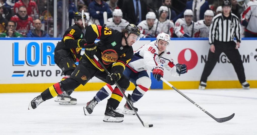 Hughes scores twice, Canucks snap Capitals’ win streak with 2-1 decision
