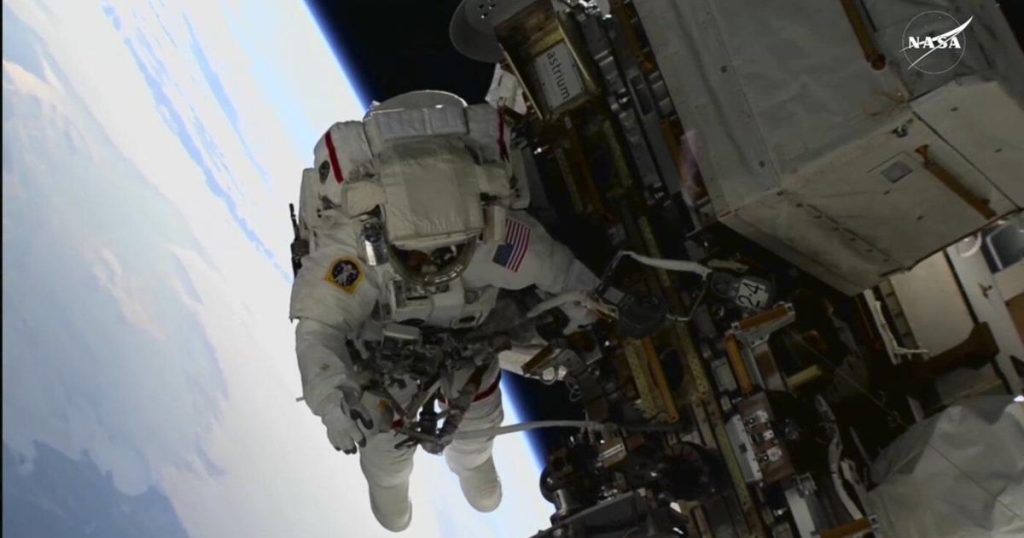 NASA’s 2 stuck astronauts take their first spacewalk together