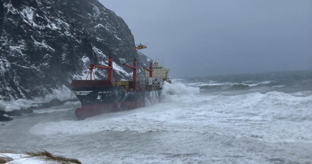 High winds and rough seas stall bid to salvage ship grounded off western Newfoundland