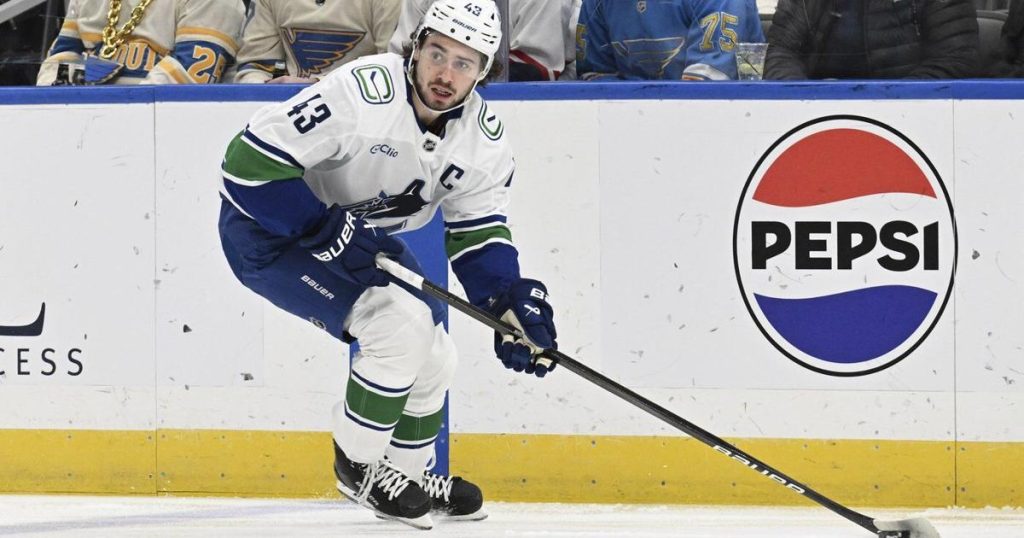 Canucks star defenceman Hughes misses game against Red Wings with injury