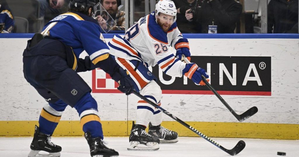 Brown scores in OT as Oilers rally to beat Blues 3-2