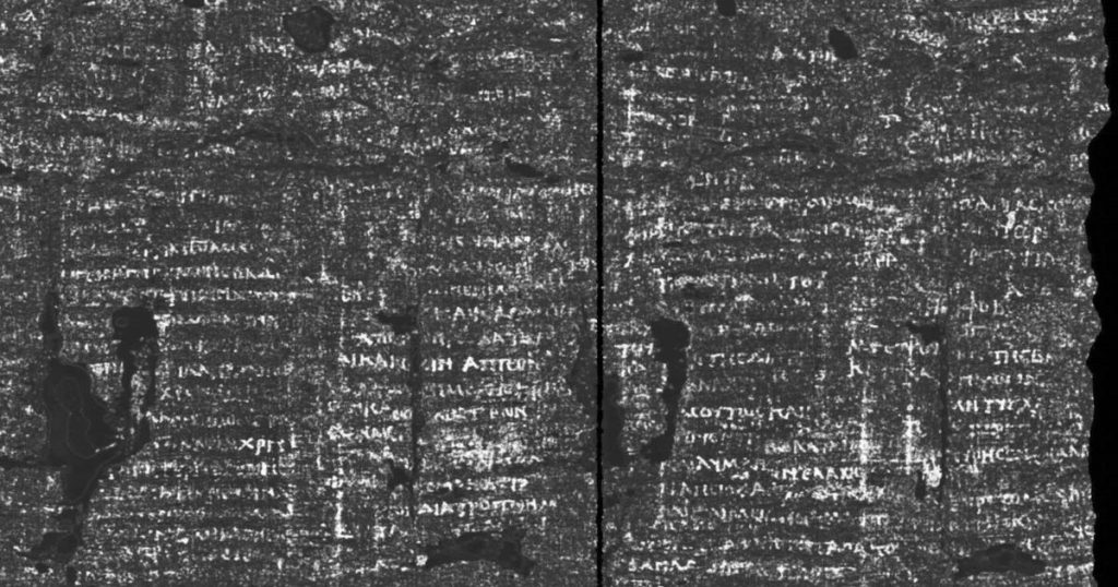 AI and scientists unite to decipher old scrolls charred by the Vesuvius volcano