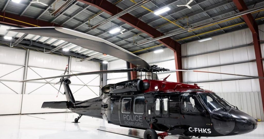 RCMP Black Hawk helicopter patrolling B.C.-U.S. border as part of security plan